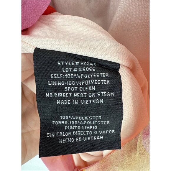 Xscape Women's Size 16 Pink Chiffon Floral Halter Sleeveless A-Line Midi Dress - Picture 12 of 15